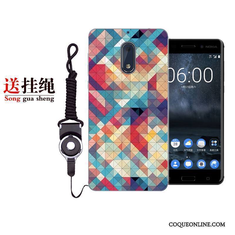 Nokia 6 Étui Tout Compris Coque De Téléphone Personnalité Rouge Protection Créatif