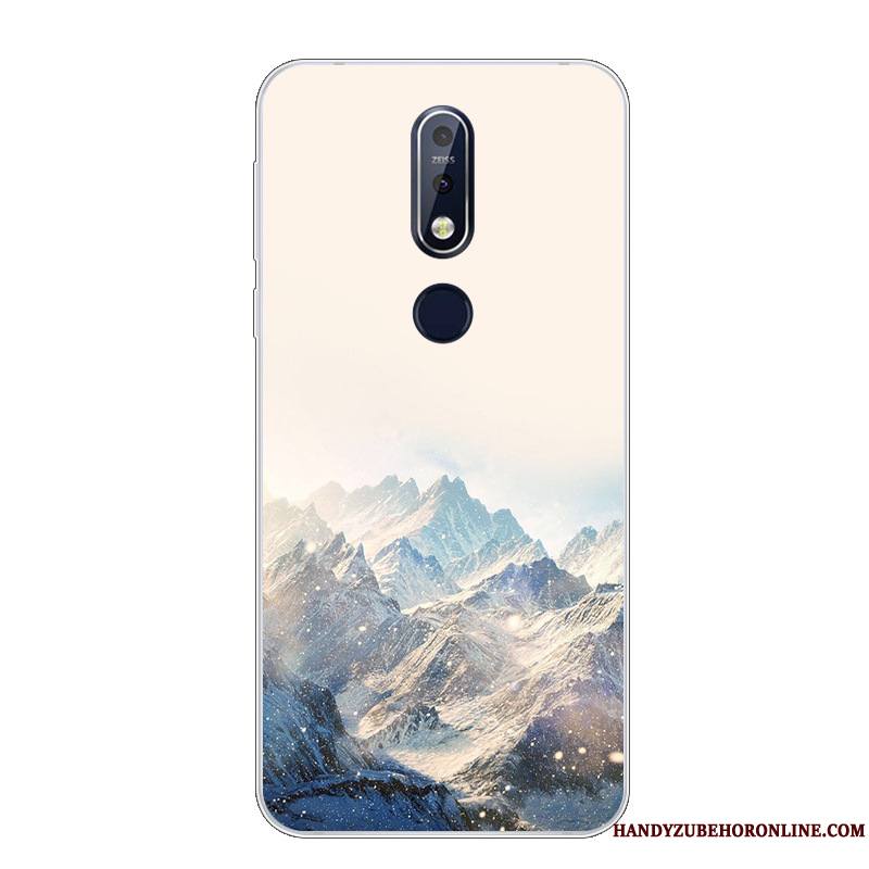 Nokia 7.1 Charmant Étui Blanc Silicone Coque De Téléphone Protection Fluide Doux