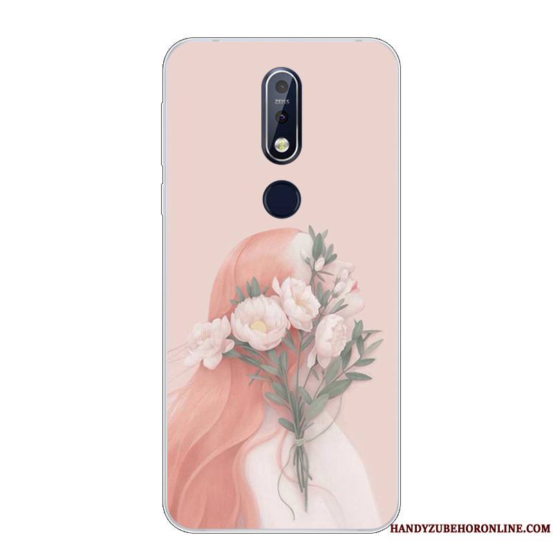 Nokia 7.1 Charmant Étui Blanc Silicone Coque De Téléphone Protection Fluide Doux