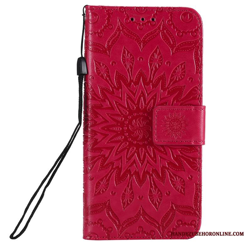 Nokia 7.1 Housse Rose Étui En Cuir Coque De Téléphone Fluide Doux Protection