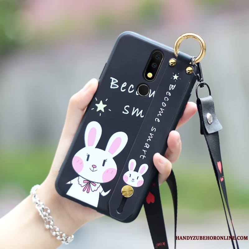 Nokia 7.1 Lapin Étui Coque De Téléphone Protection Tout Compris Net Rouge Mignonne