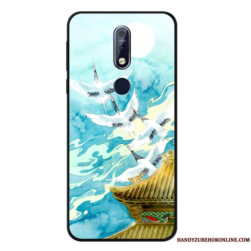 Nokia 7.1 Silicone Fluide Doux Coque De Téléphone Incassable Protection Étui Noir