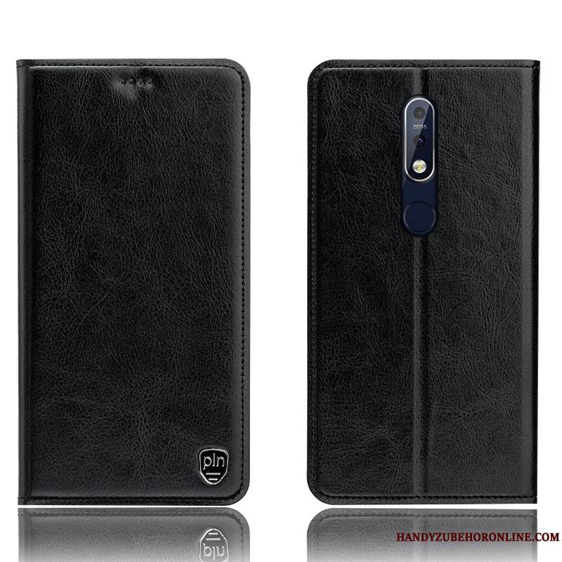 Nokia 7.1 Téléphone Portable Housse Coque De Téléphone Étui En Cuir Modèle Fleurie Gris Protection