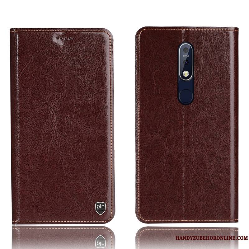 Nokia 7.1 Téléphone Portable Housse Coque De Téléphone Étui En Cuir Modèle Fleurie Gris Protection