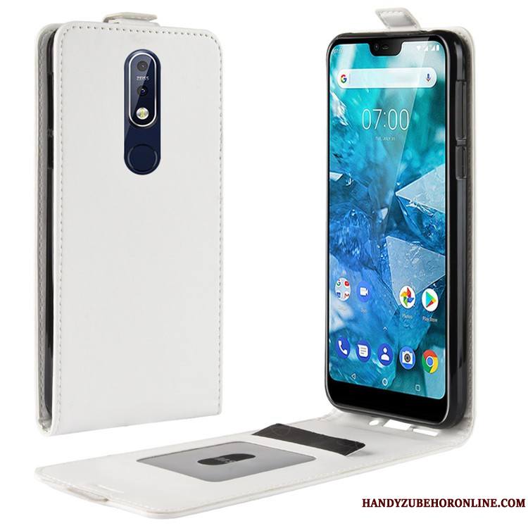 Nokia 7.1 Étui Coque Rouge Étui En Cuir Protection De Téléphone Téléphone Portable