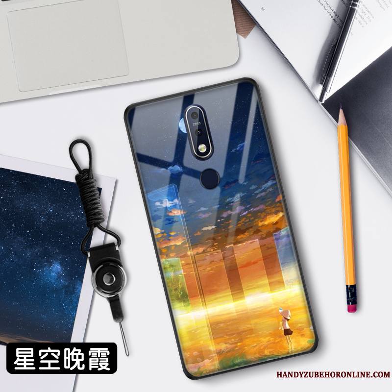 Nokia 7.1 Étui Incassable Protection Miroir Tendance Coque Ciel Étoilé