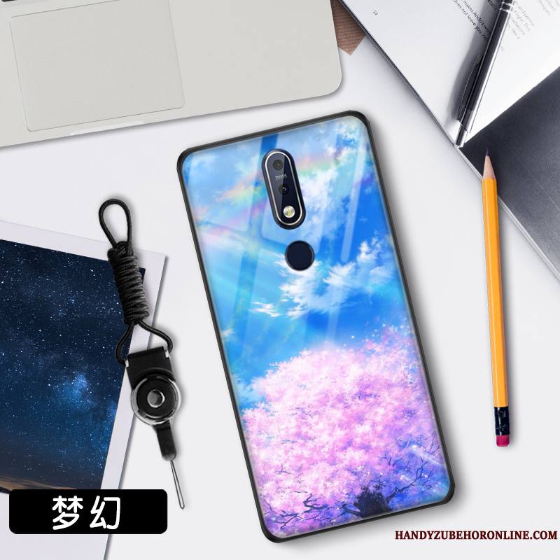 Nokia 7.1 Étui Incassable Protection Miroir Tendance Coque Ciel Étoilé