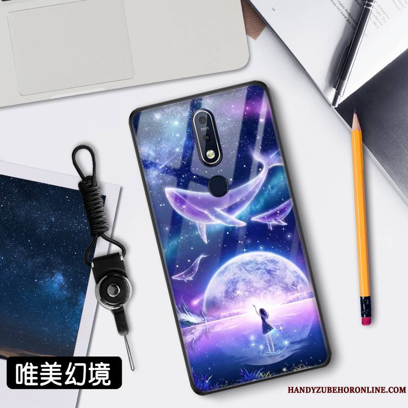 Nokia 7.1 Étui Incassable Protection Miroir Tendance Coque Ciel Étoilé