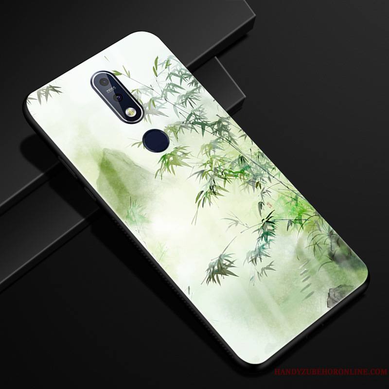 Nokia 7.1 Étui Paysage Coque De Téléphone Incassable Protection Créatif Vert