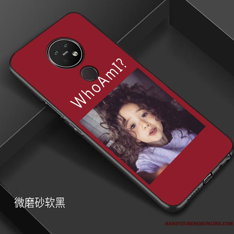 Nokia 7.2 Coque Rouge Étui Créatif Tout Compris Silicone Protection Dessin Animé