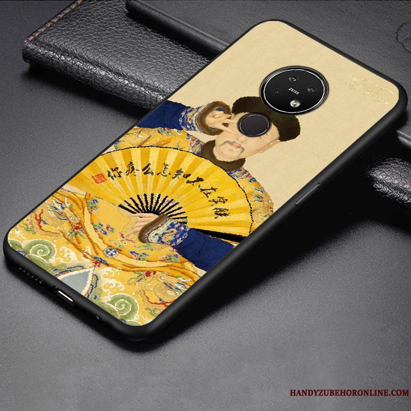 Nokia 7.2 Dessin Animé Fluide Doux Jaune Coque De Téléphone Créatif Personnalité Étui