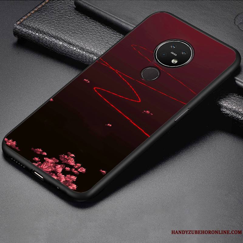 Nokia 7.2 Protection Fluide Doux Incassable Étui Tendance Rouge Coque De Téléphone