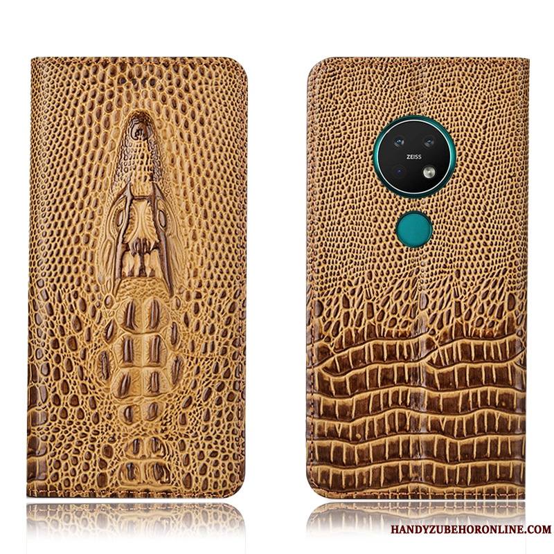 Nokia 7.2 Étui Protection Coque De Téléphone Incassable Housse Jaune Crocodile