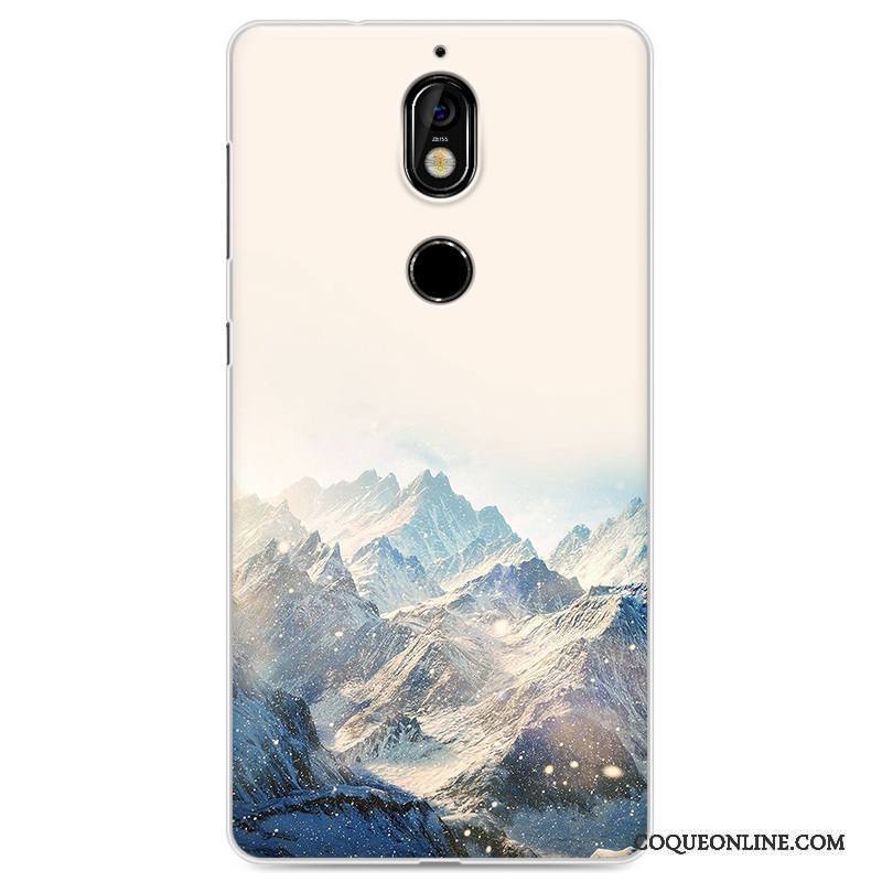 Nokia 7 Coque Bleu Protection Dessin Animé Incassable Créatif Silicone Fluide Doux