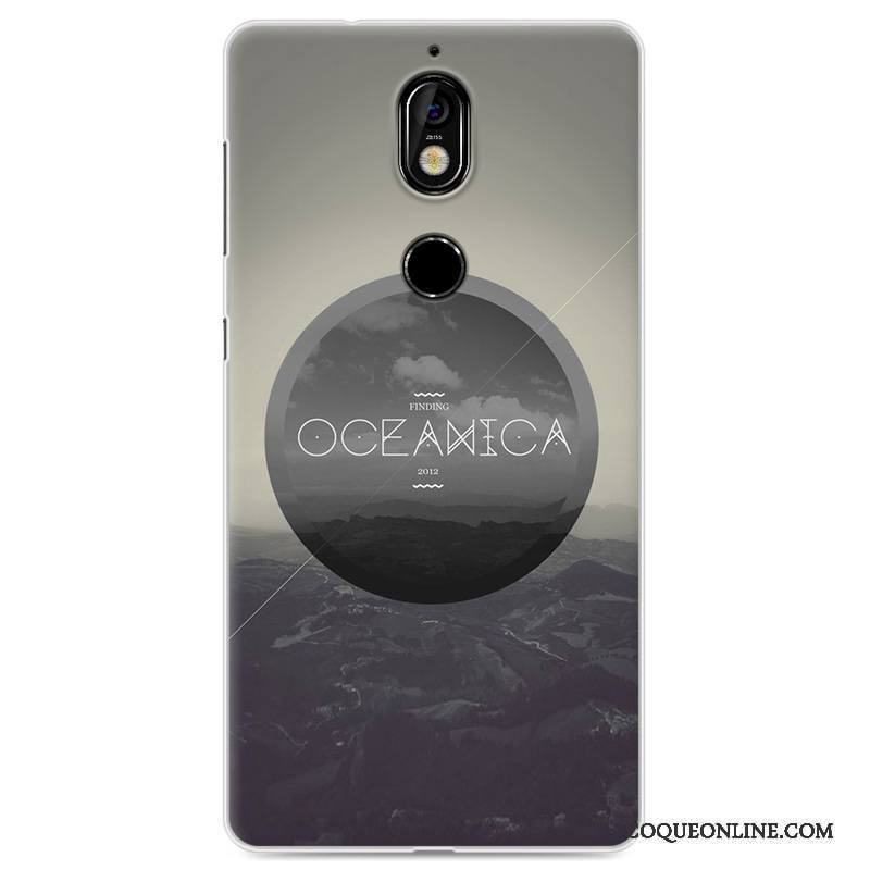 Nokia 7 Coque Bleu Protection Dessin Animé Incassable Créatif Silicone Fluide Doux