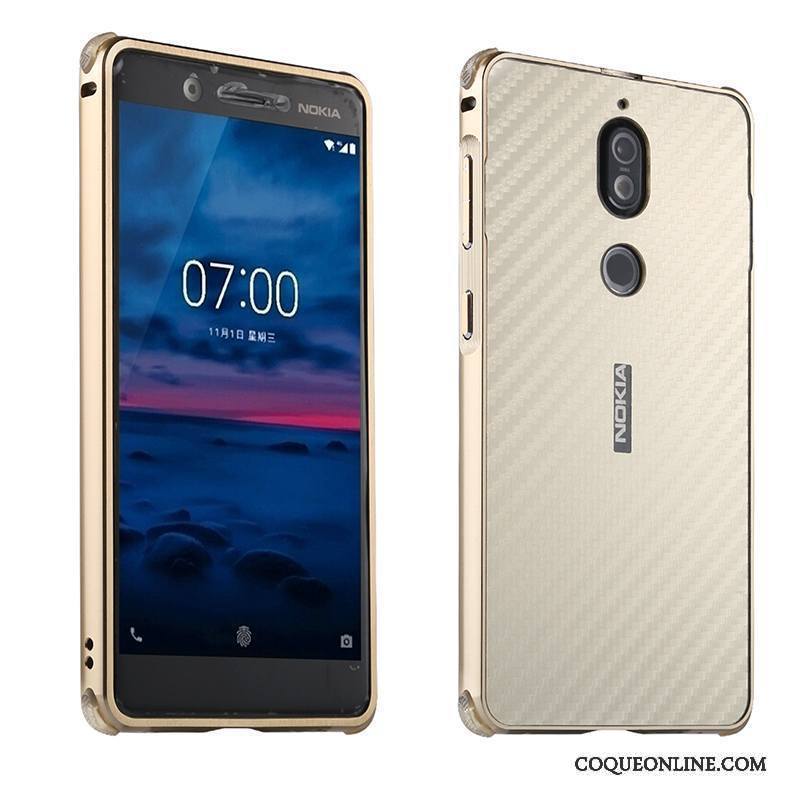 Nokia 7 Coque De Téléphone Border Métal Incassable Créatif Tout Compris Couvercle Arrière