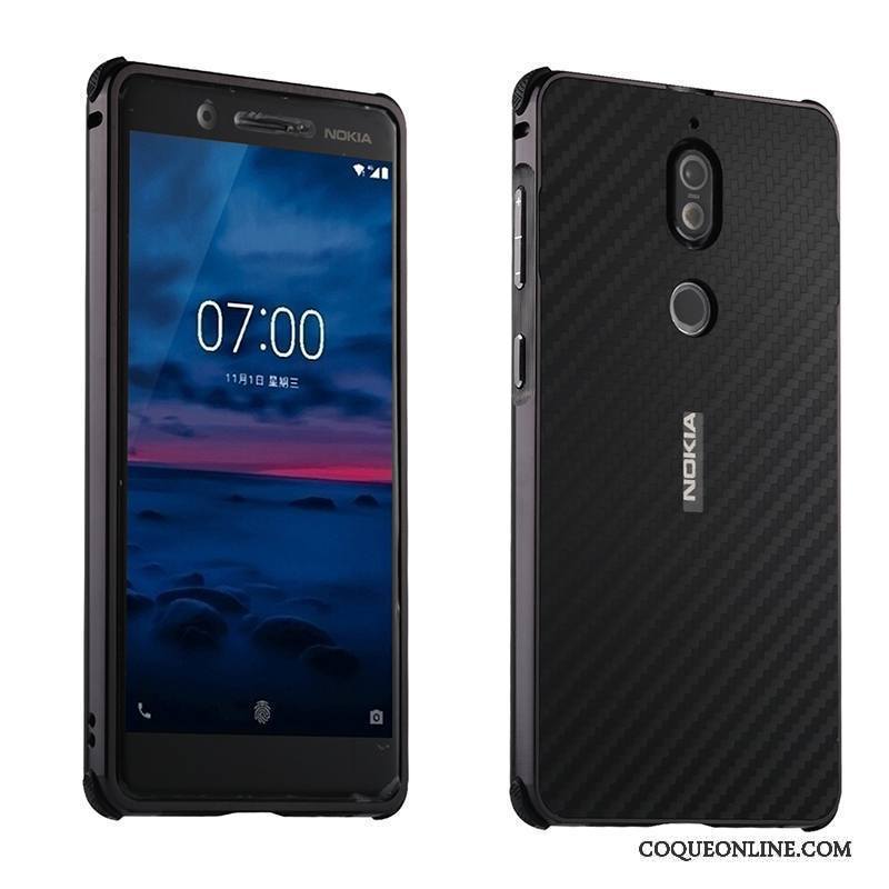 Nokia 7 Coque De Téléphone Border Métal Incassable Créatif Tout Compris Couvercle Arrière