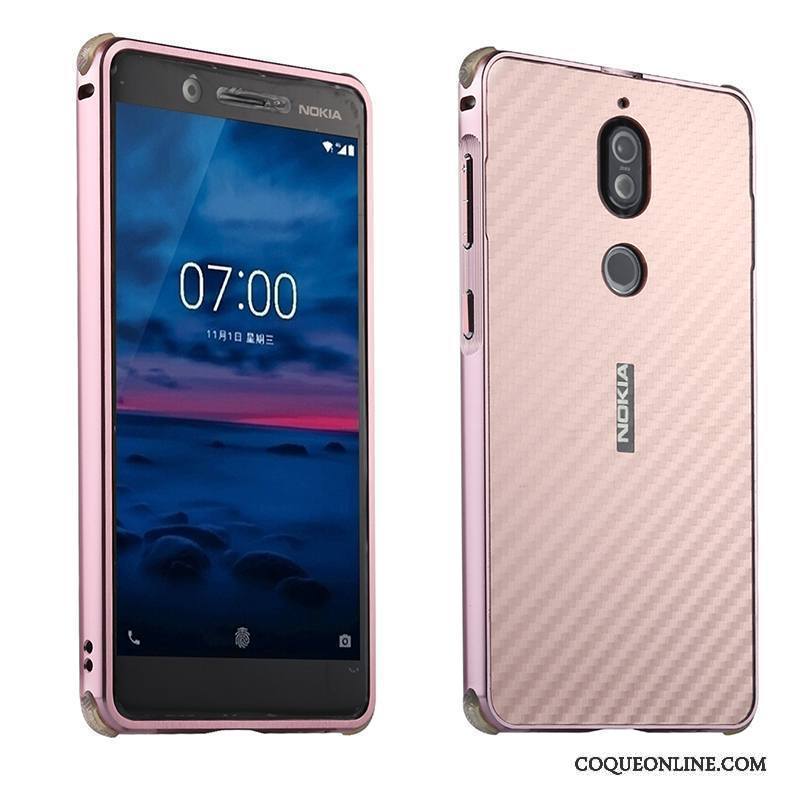 Nokia 7 Coque De Téléphone Border Métal Incassable Créatif Tout Compris Couvercle Arrière