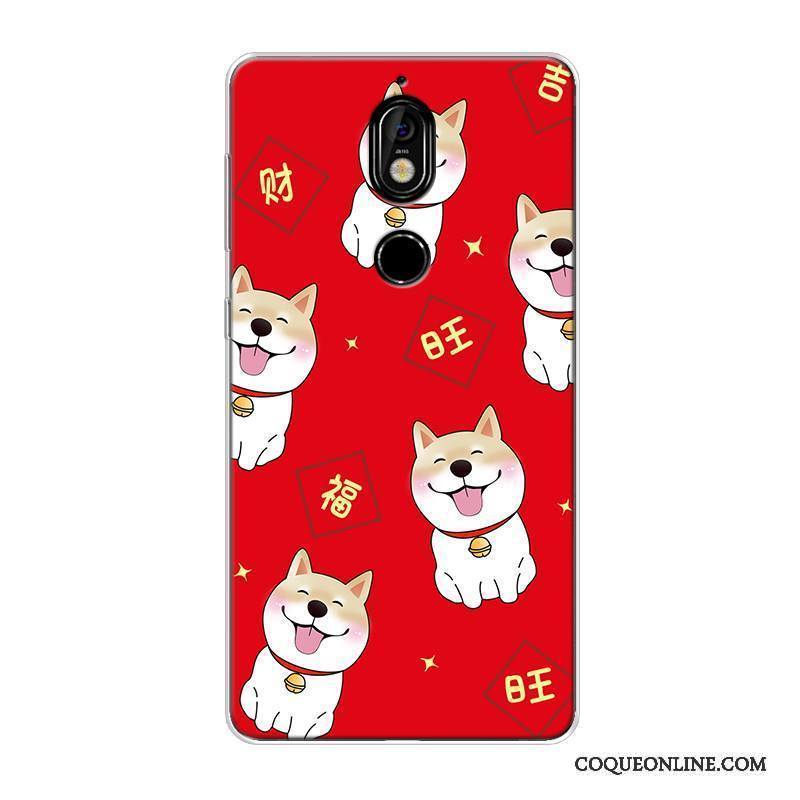 Nokia 7 Coque De Téléphone Personnalisé Chiens Tout Compris Délavé En Daim Fluide Doux Chat