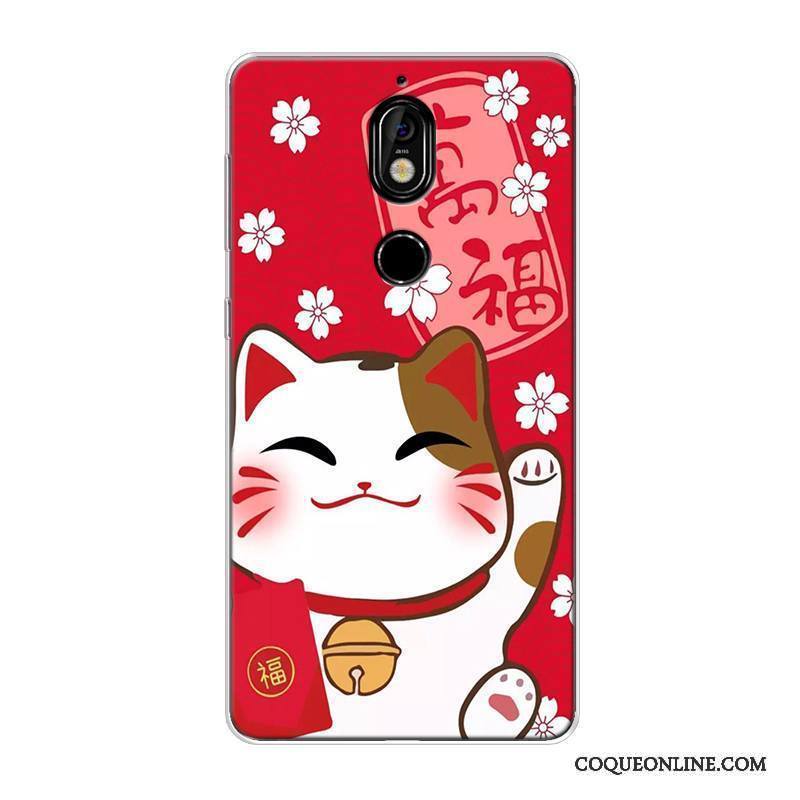 Nokia 7 Coque De Téléphone Personnalisé Chiens Tout Compris Délavé En Daim Fluide Doux Chat