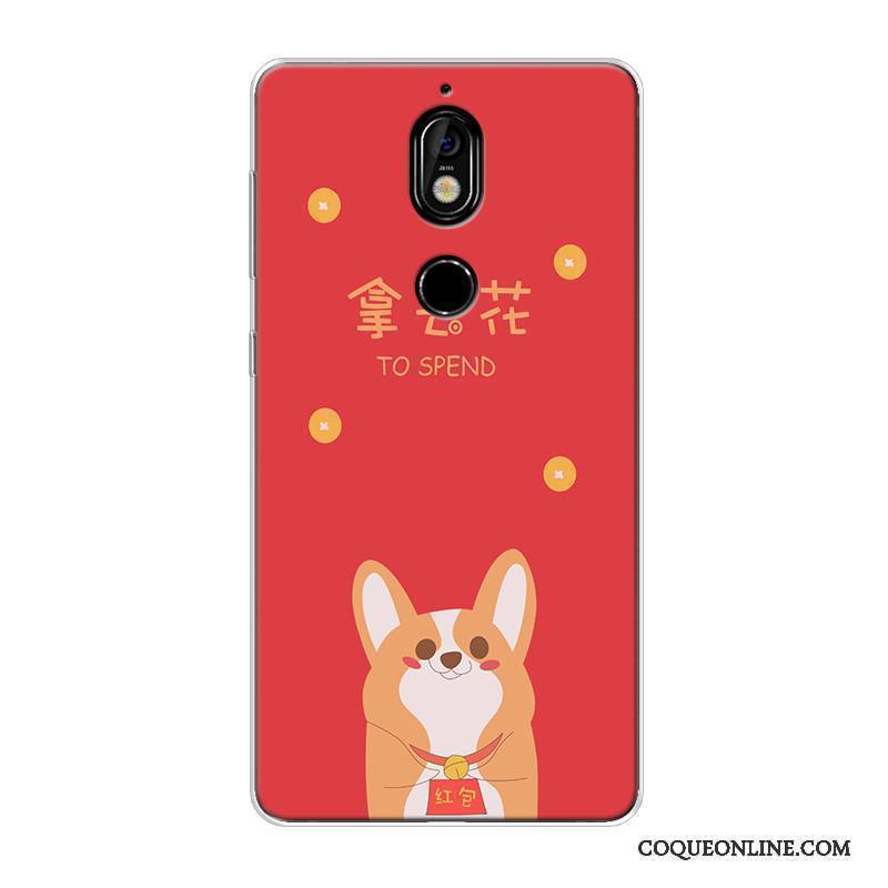 Nokia 7 Coque De Téléphone Personnalisé Chiens Tout Compris Délavé En Daim Fluide Doux Chat