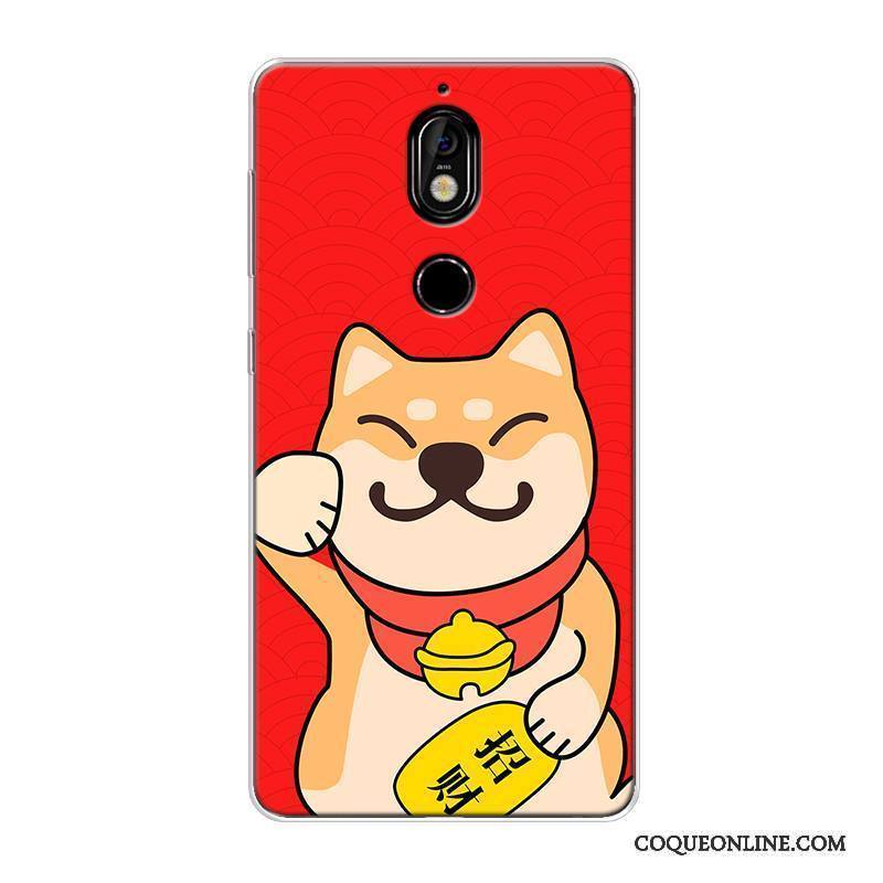 Nokia 7 Coque De Téléphone Personnalisé Chiens Tout Compris Délavé En Daim Fluide Doux Chat