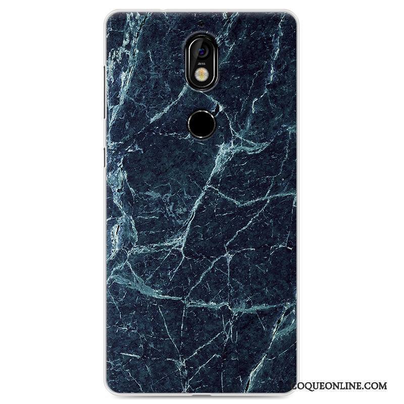 Nokia 7 Coque Grain De Bois Silicone Tout Compris Protection Créatif Blanc Étui