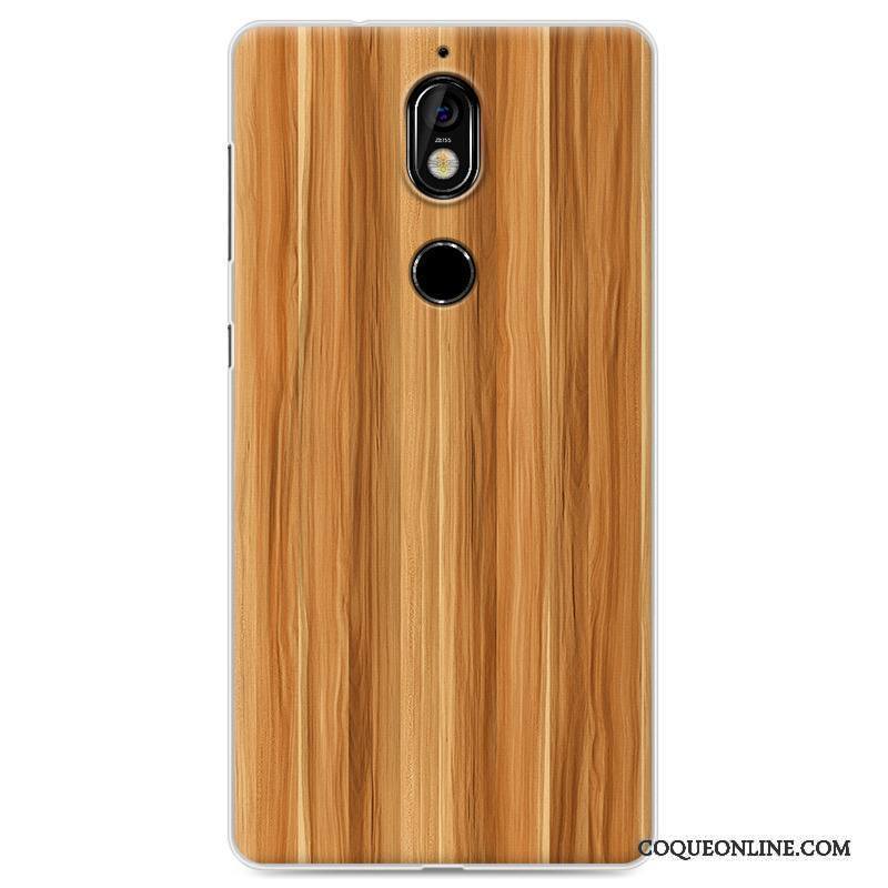 Nokia 7 Coque Grain De Bois Silicone Tout Compris Protection Créatif Blanc Étui