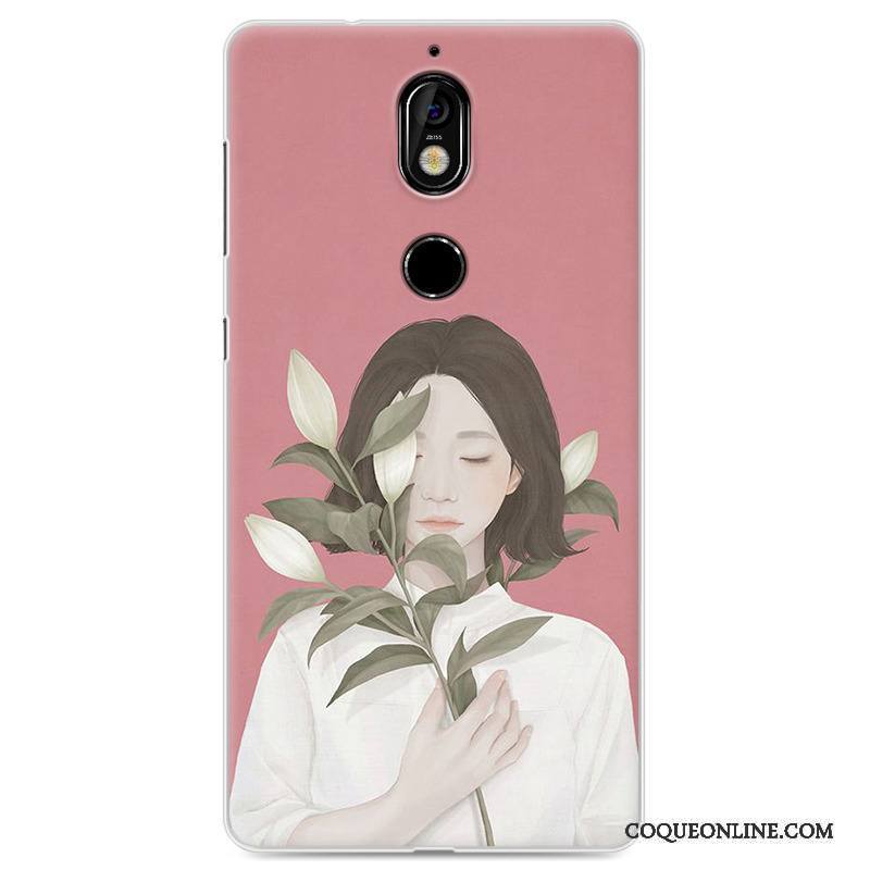 Nokia 7 Coque Protection Étui Rose Incassable Tout Compris Art Frais