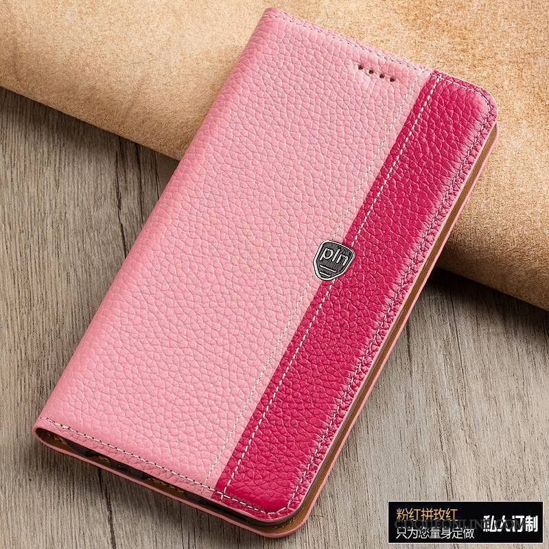 Nokia 7 Housse Protection Bleu Étui Coque De Téléphone Cuir Véritable Étui En Cuir