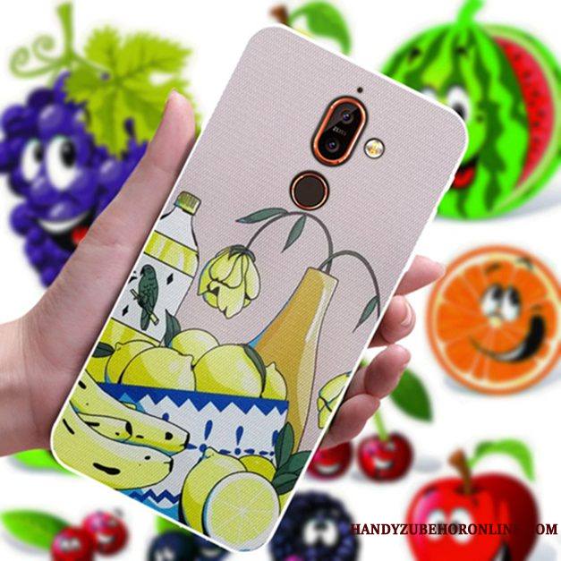 Nokia 7 Plus Amoureux Charmant Fleur Dessin Animé Coque De Téléphone Jaune Incassable