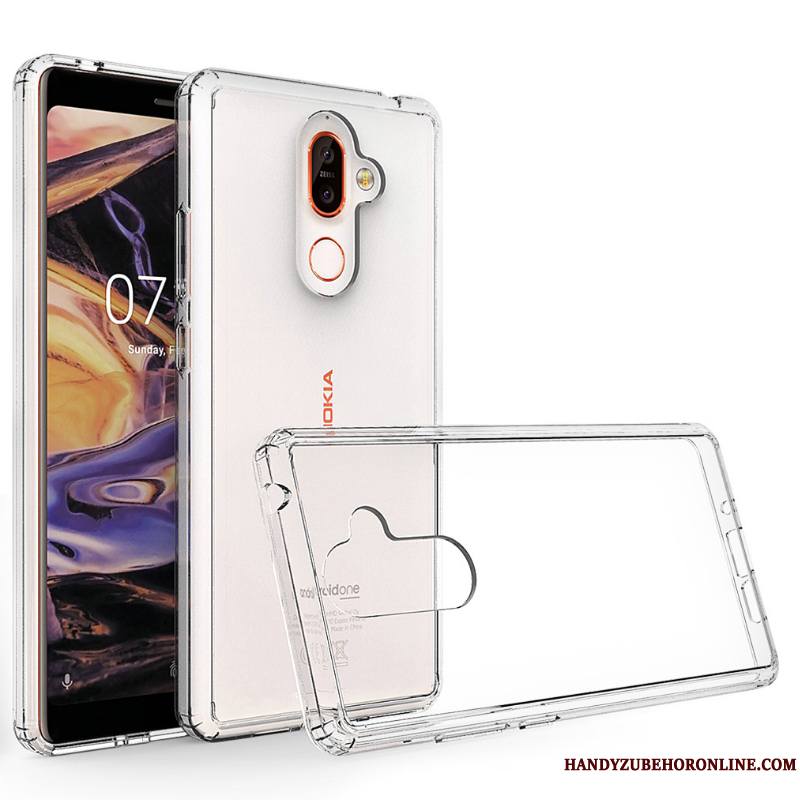 Nokia 7 Plus Border Coque De Téléphone Incassable Transparent Protection Étui Noir