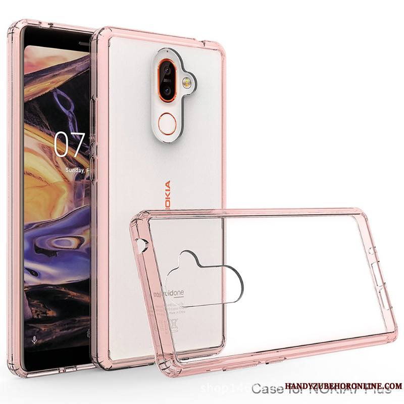 Nokia 7 Plus Border Coque De Téléphone Incassable Transparent Protection Étui Noir