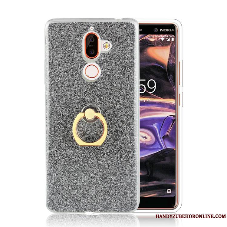 Nokia 7 Plus Rose Créatif Coque Simple De Téléphone Anneau Business