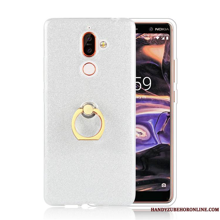 Nokia 7 Plus Rose Créatif Coque Simple De Téléphone Anneau Business