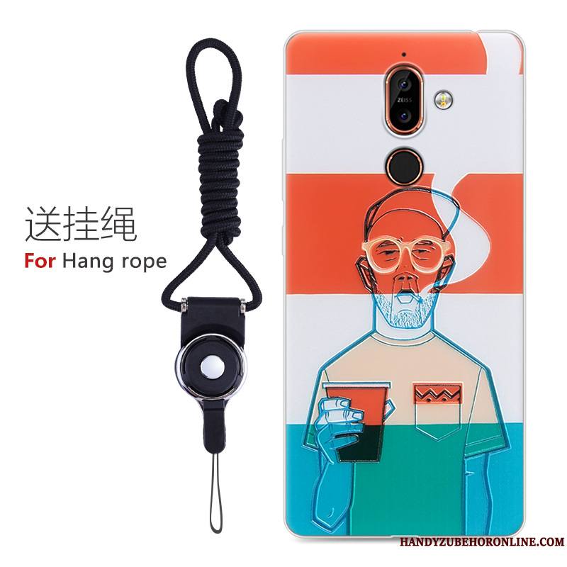 Nokia 7 Plus Silicone Gaufrage Dessin Animé Protection Coque De Téléphone Étui Fluide Doux