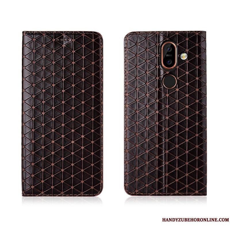 Nokia 7 Plus Tout Compris Étui En Cuir Housse Protection Incassable Cuir Véritable Coque