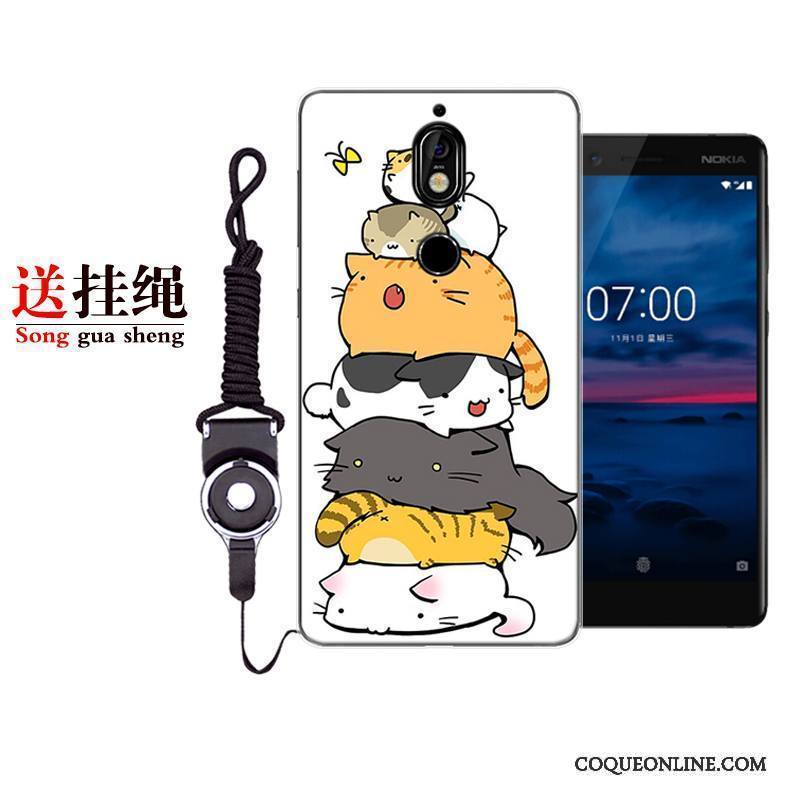 Nokia 7 Protection Fluide Doux Étui Coque De Téléphone Incassable Rose Dessin Animé