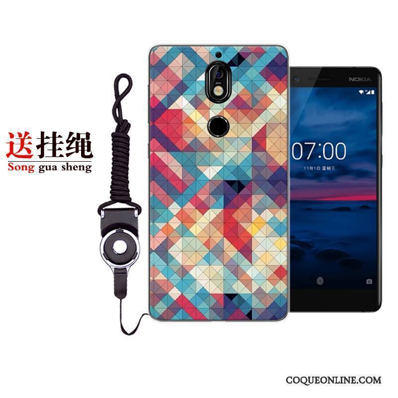 Nokia 7 Protection Fluide Doux Étui Coque De Téléphone Incassable Rose Dessin Animé