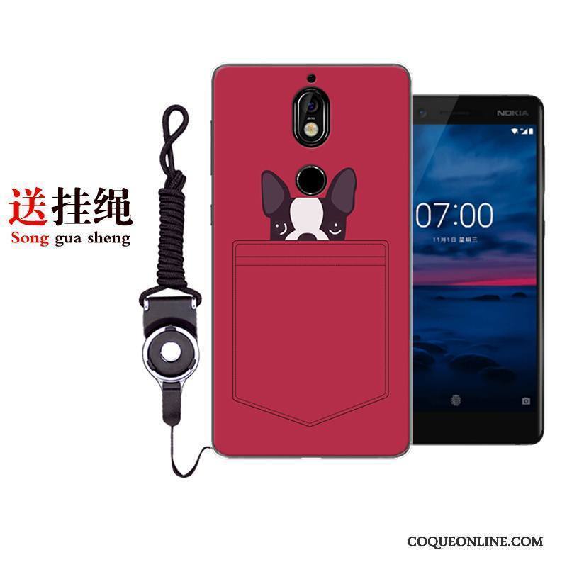 Nokia 7 Protection Fluide Doux Étui Coque De Téléphone Incassable Rose Dessin Animé