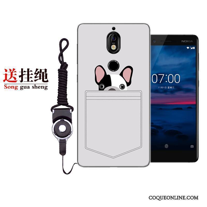 Nokia 7 Protection Fluide Doux Étui Coque De Téléphone Incassable Rose Dessin Animé