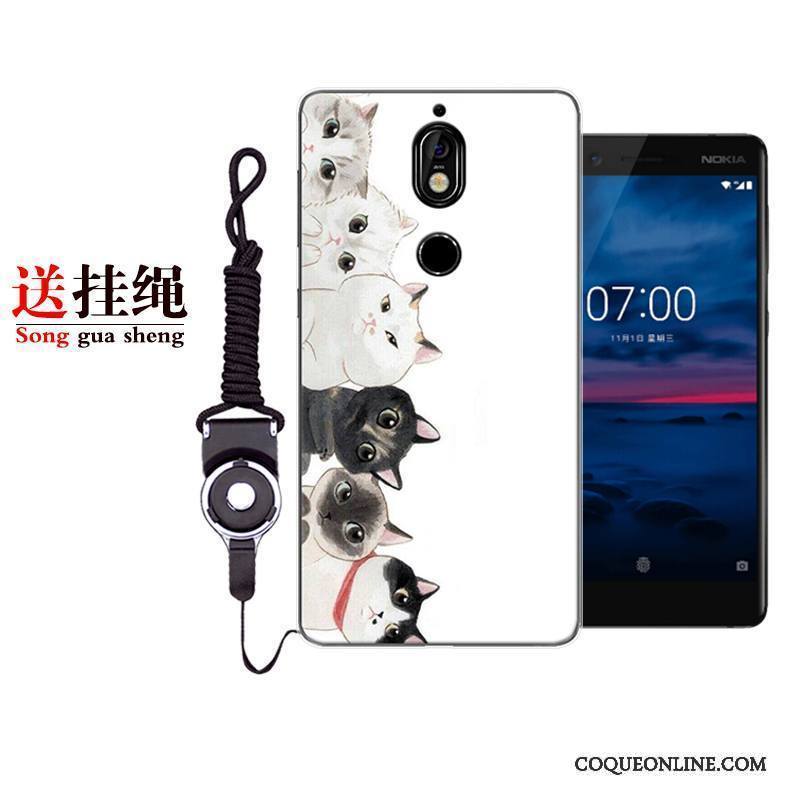 Nokia 7 Protection Fluide Doux Étui Coque De Téléphone Incassable Rose Dessin Animé