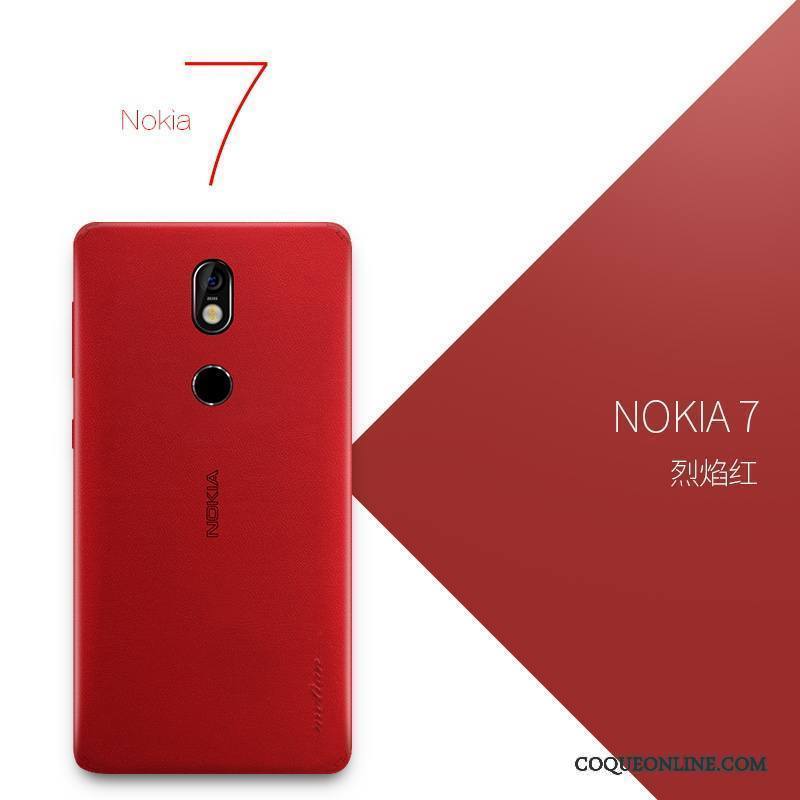 Nokia 7 Tout Compris Très Mince Noir Créatif Cuir Véritable Protection Coque De Téléphone
