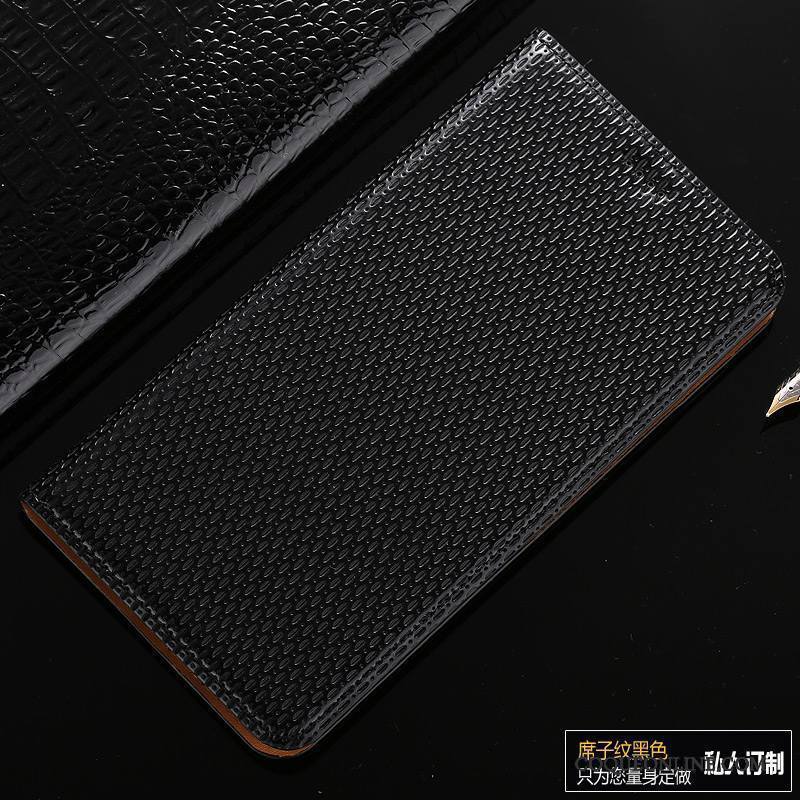 Nokia 7 Étui En Cuir Cuir Véritable Coque De Téléphone Protection Noir