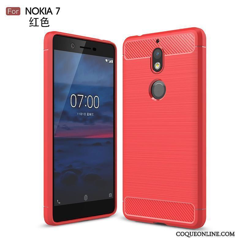 Nokia 7 Étui Fluide Doux Coque De Téléphone Incassable Tout Compris Silicone Noir