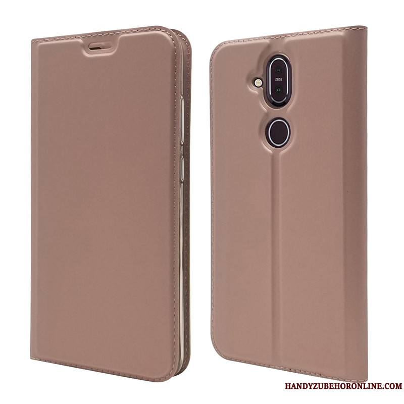 Nokia 8.1 Coque Carte Portefeuille Noir Protection Étui En Cuir Housse Incassable