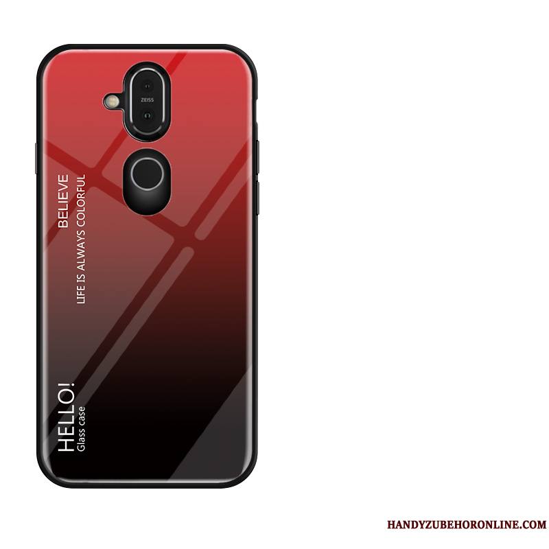 Nokia 8.1 Protection Verre Étui Coque De Téléphone Amoureux Incassable Créatif