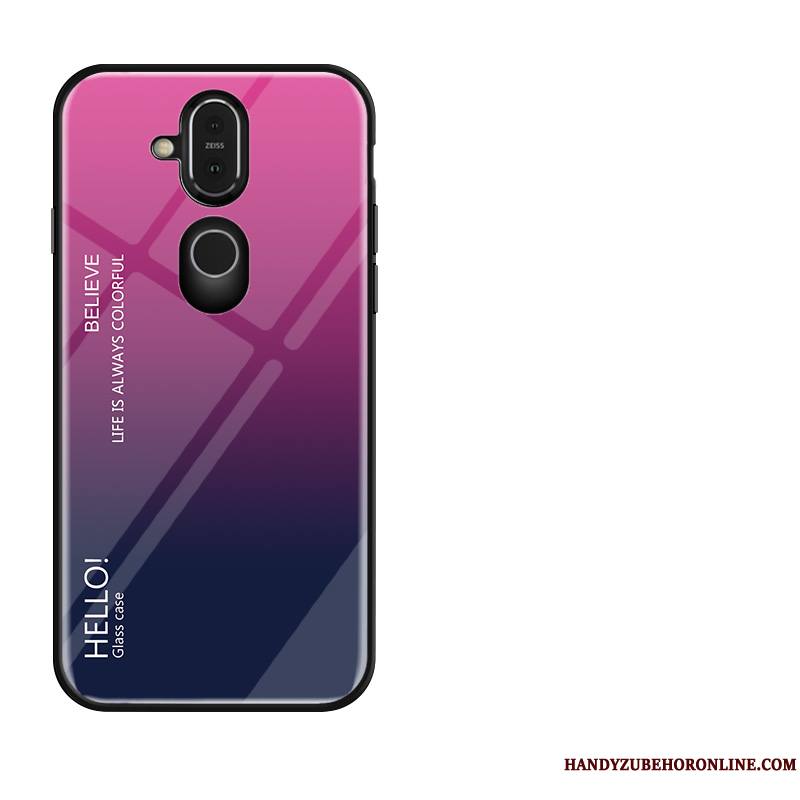 Nokia 8.1 Protection Verre Étui Coque De Téléphone Amoureux Incassable Créatif