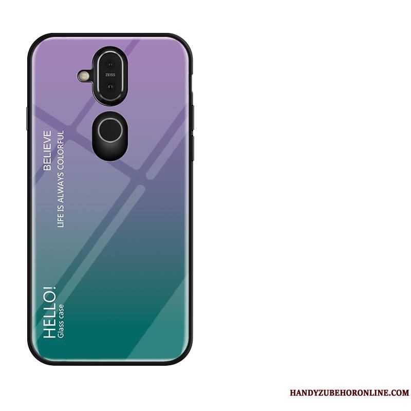 Nokia 8.1 Protection Verre Étui Coque De Téléphone Amoureux Incassable Créatif