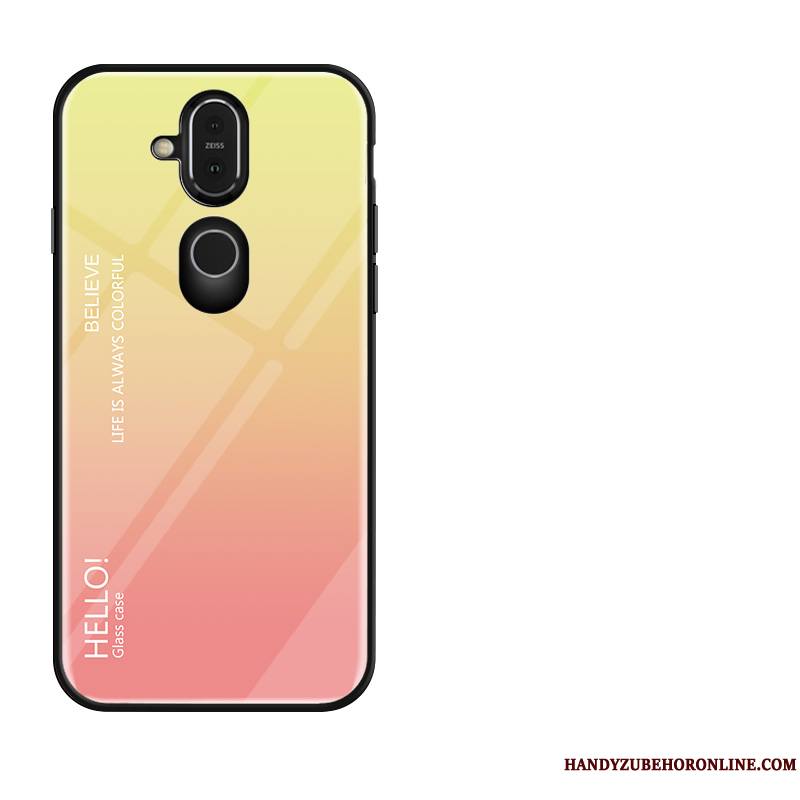 Nokia 8.1 Protection Verre Étui Coque De Téléphone Amoureux Incassable Créatif